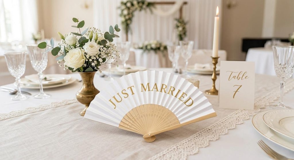 Éventail publicitaire personnalisé pas cher Kronix pour un mariage