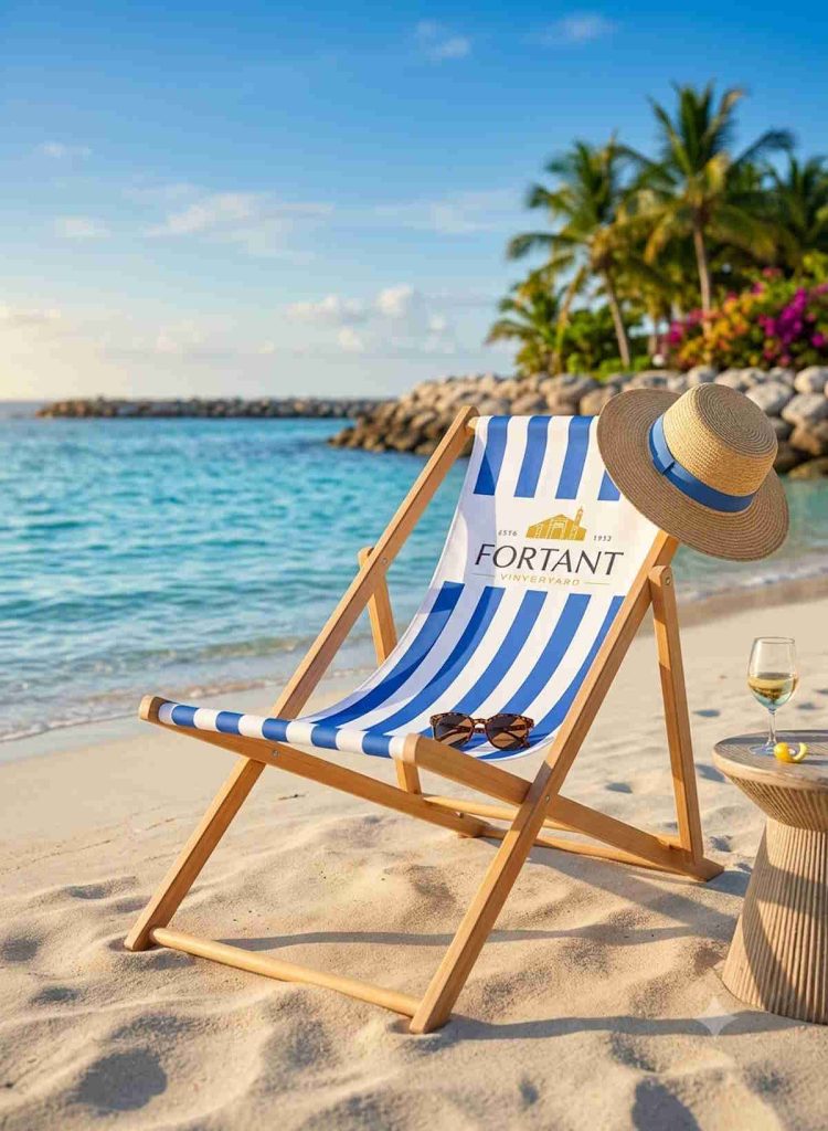 Transat en bois personnalisé pour plage