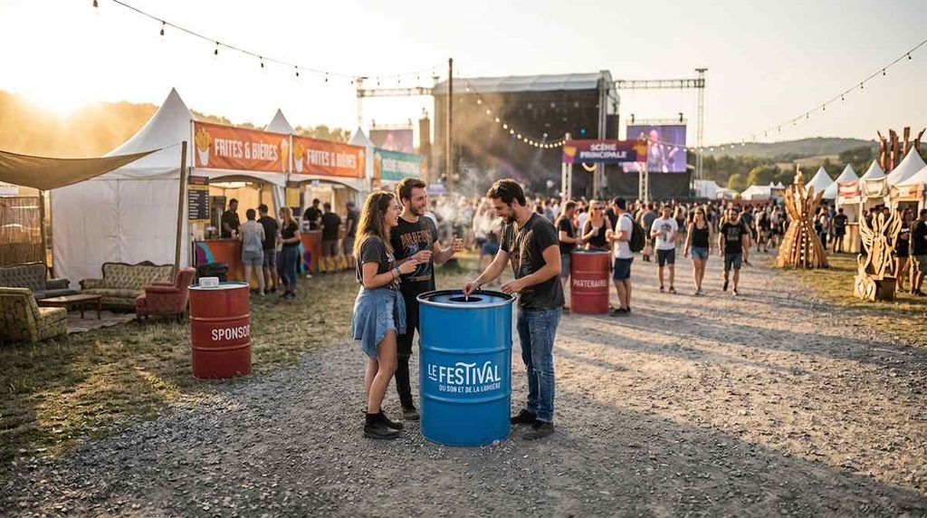 Baril personnalisé pour un festival